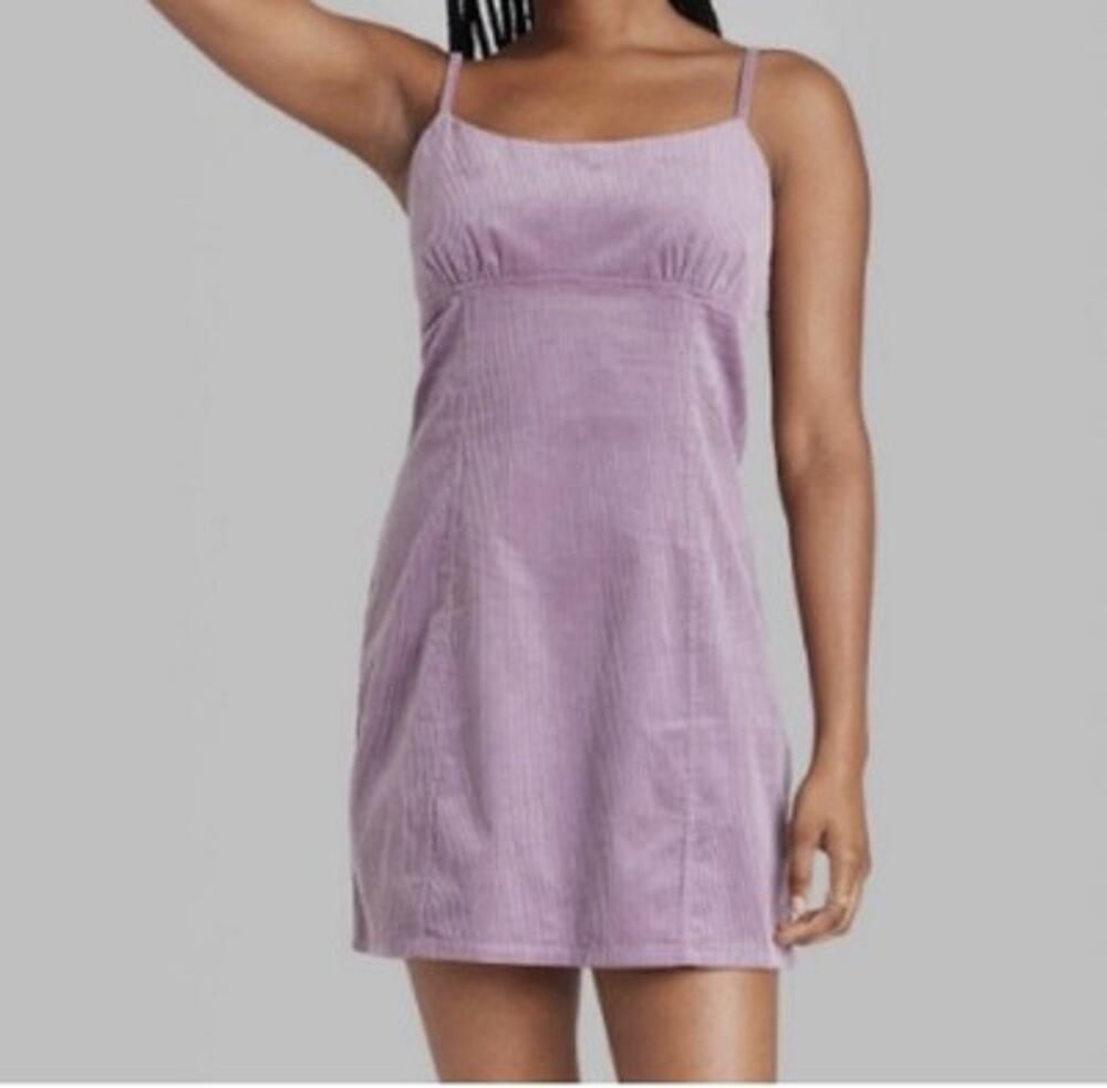 Wild Fable Lavender Corduroy Sleeveless Spaghetti Strap Mini Dress sz Medium NEW